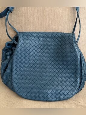 Bottega Veneta Intrecciato Blue Nappa Leather Crossbody